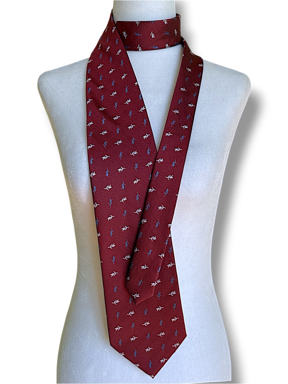 Giorgio Armani 100% Silk Tie Burgundy Hand Made